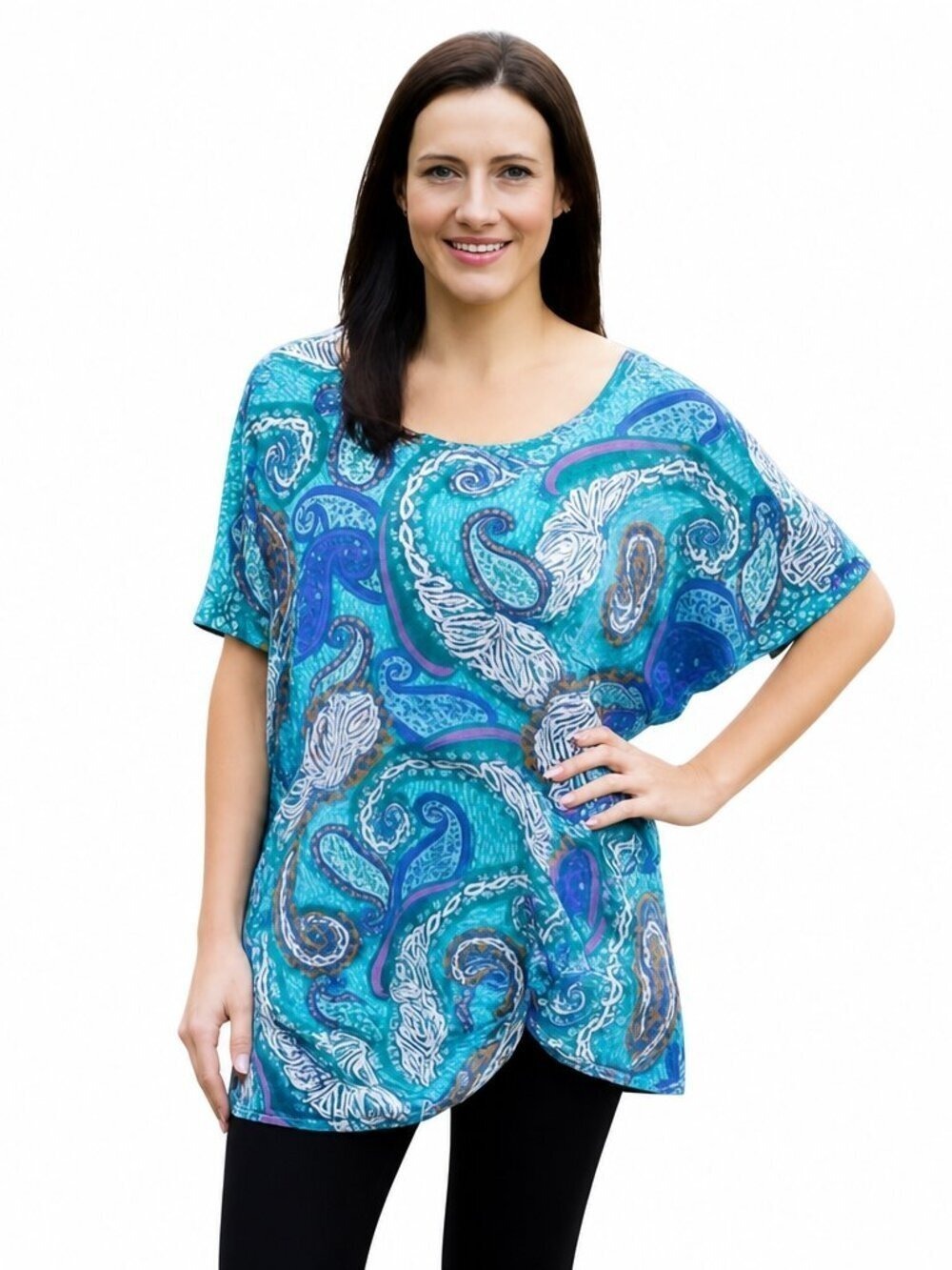 Ruby Rd Multicolor Paisley Print Blouse Top Size Medium
